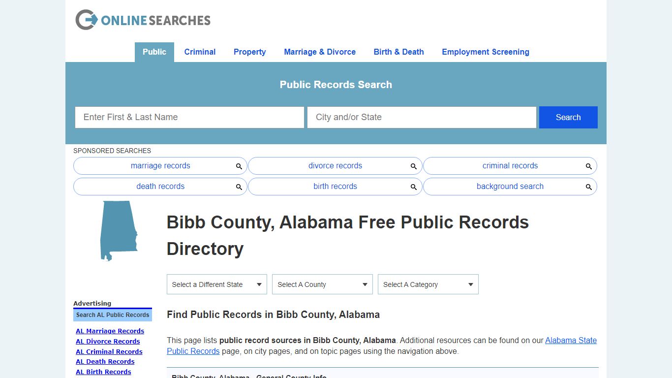 Bibb County, Alabama Public Records Directory - OnlineSearches.com