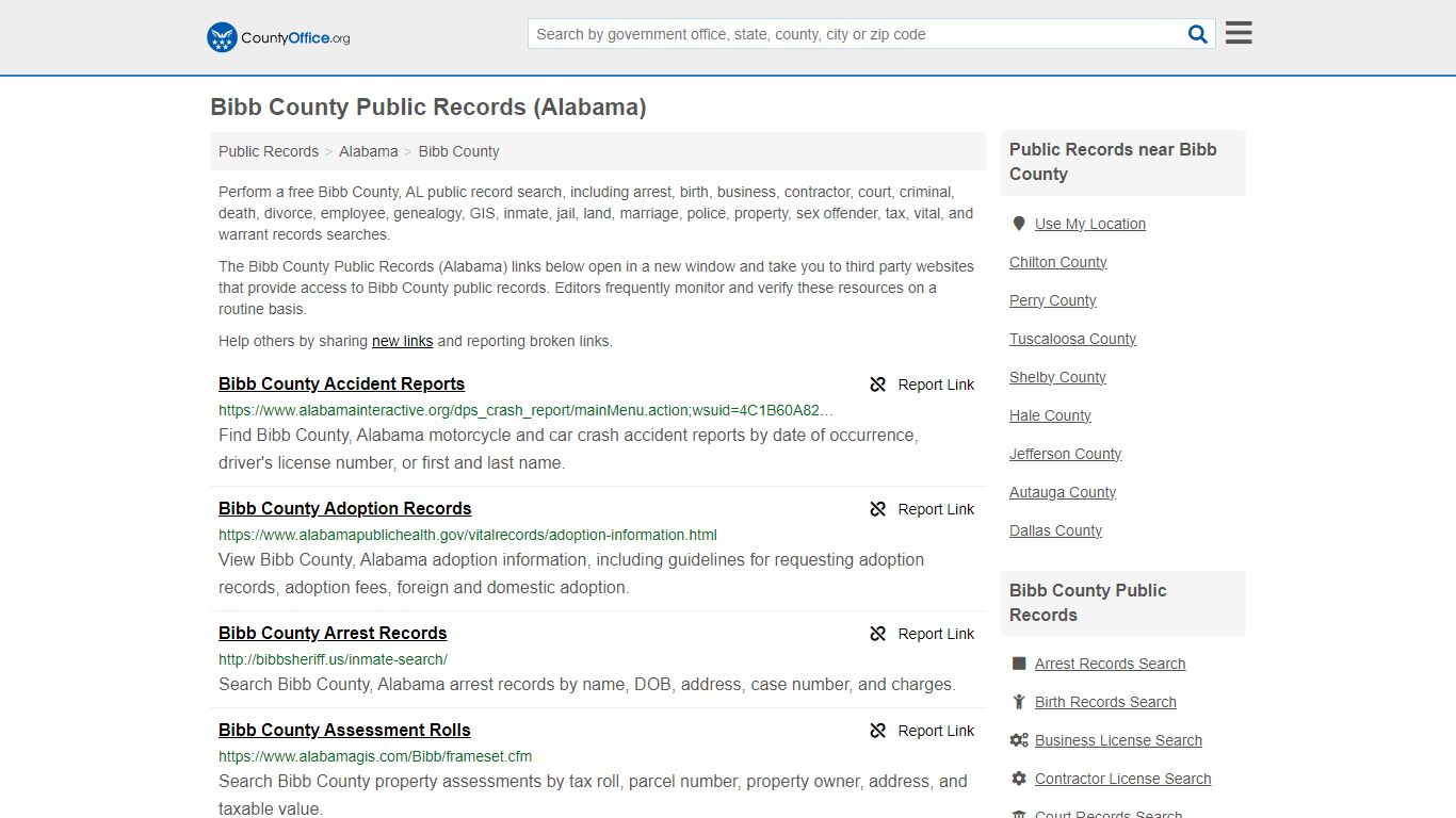 Bibb County Public Records (Alabama) - County Office