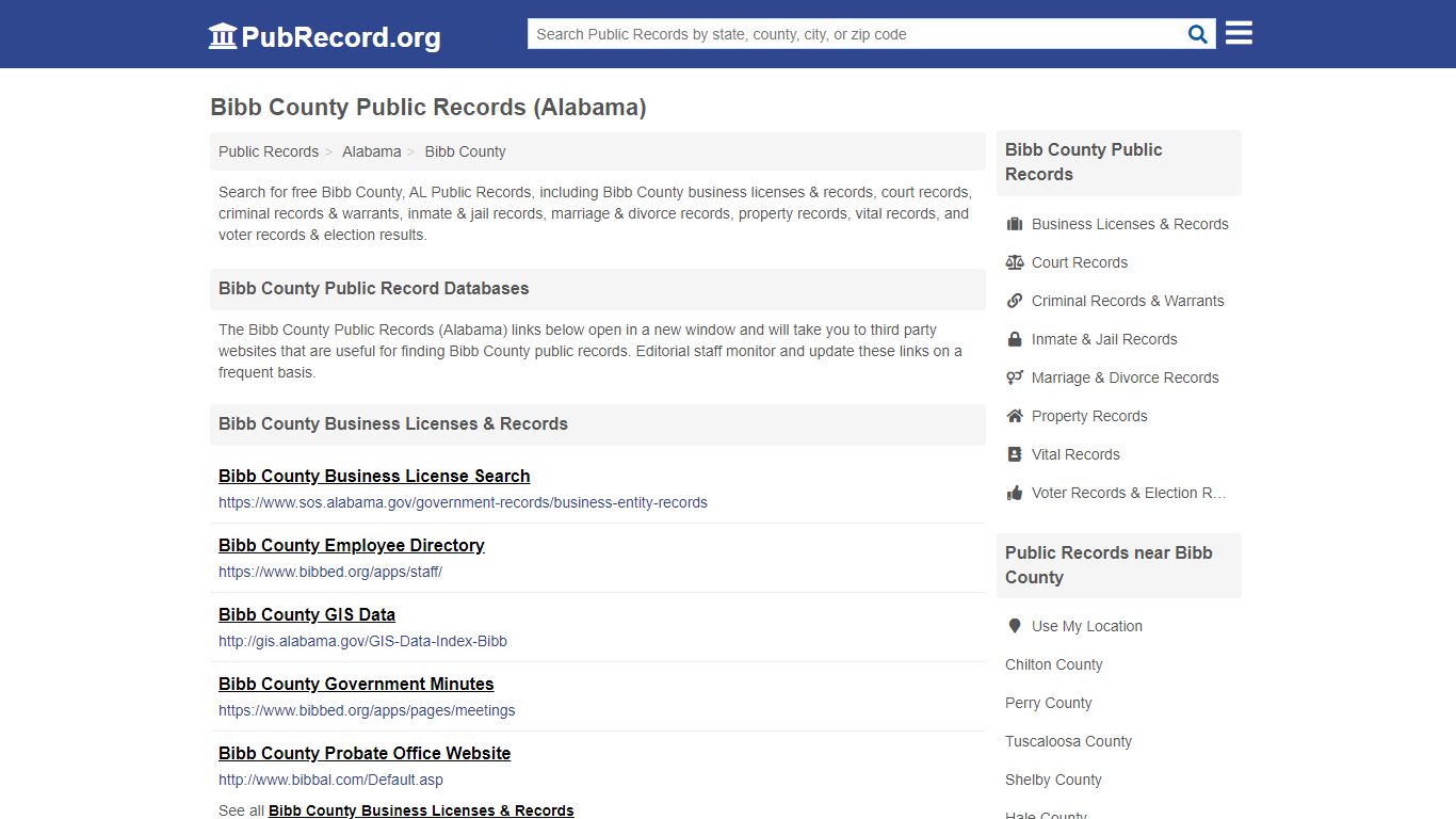 Free Bibb County Public Records (Alabama Public Records) - PubRecord.org